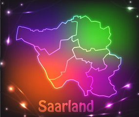 Bunte Karte von Saarland