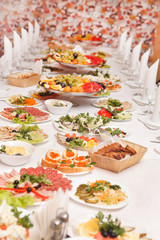 food at a wedding party