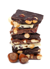 stack of nut chocolate