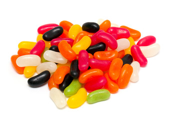 jelly bean candies over white