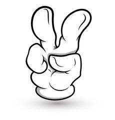 Cartoon Hand - Two Finger - Vector Illustration