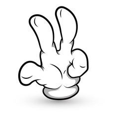Cartoon Hand - Two Fingers - Vector Illustration