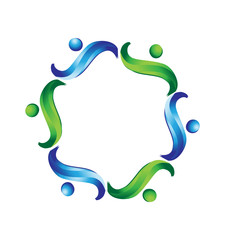 Teamwork business logo vector