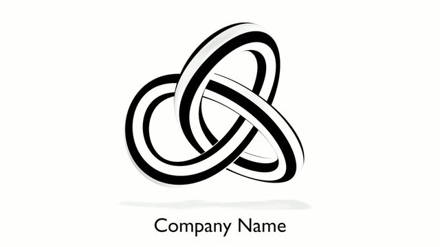 loop as a company logo on white background - 3D Video