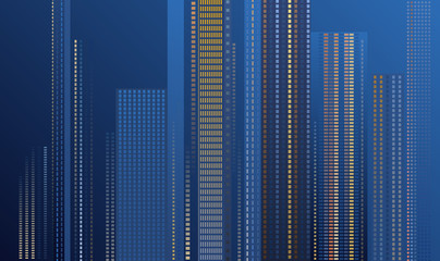 Skyscrapers at night