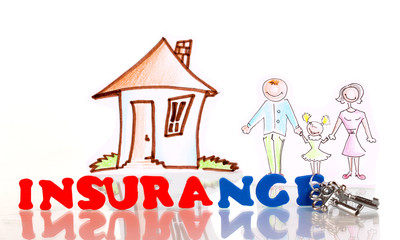 Obraz na płótnie Canvas concept of home insurance isolated on white