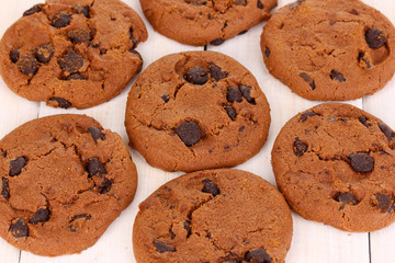 Chocolate chips cookie close-up