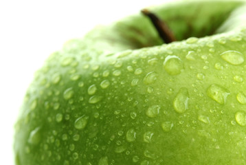 Ripe green apple isolated on white
