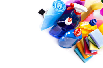 Detergents isolated on white background