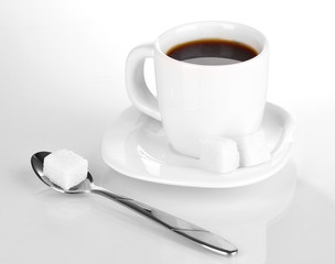 A cup of strong coffee isolated on white