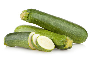 fresh zucchini on white background
