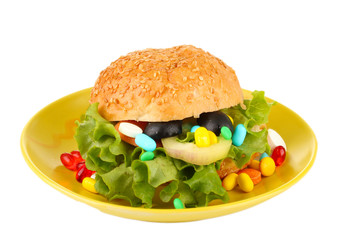 Conceptual image for nutritional care:assorted vitamins and