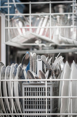 Dishes from dishwasher