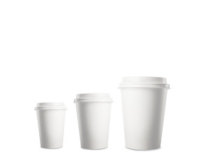 three disposable cup