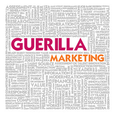 Business word cloud for business and finance concept, Guerilla m