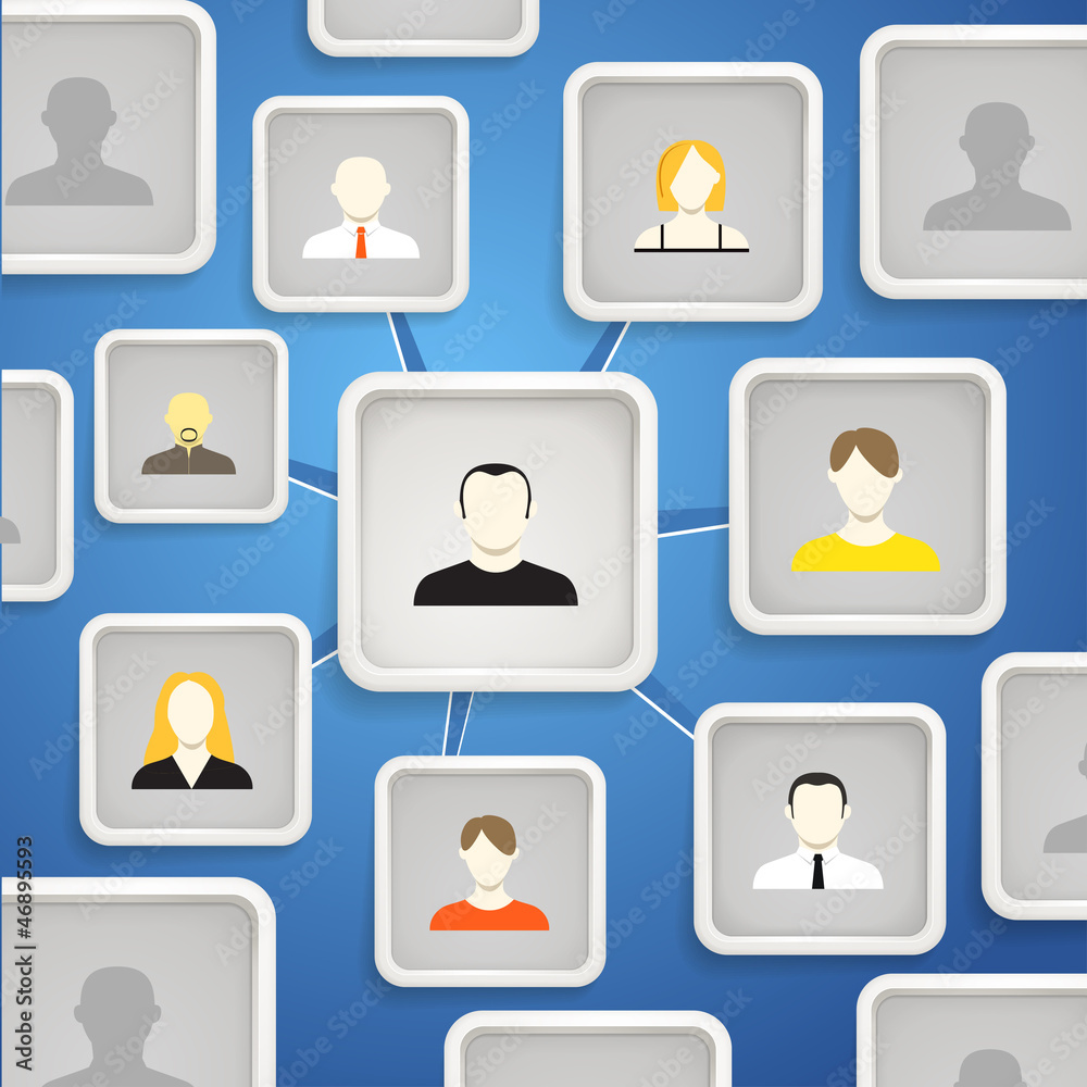 Aufkleber abstract scheme of social network