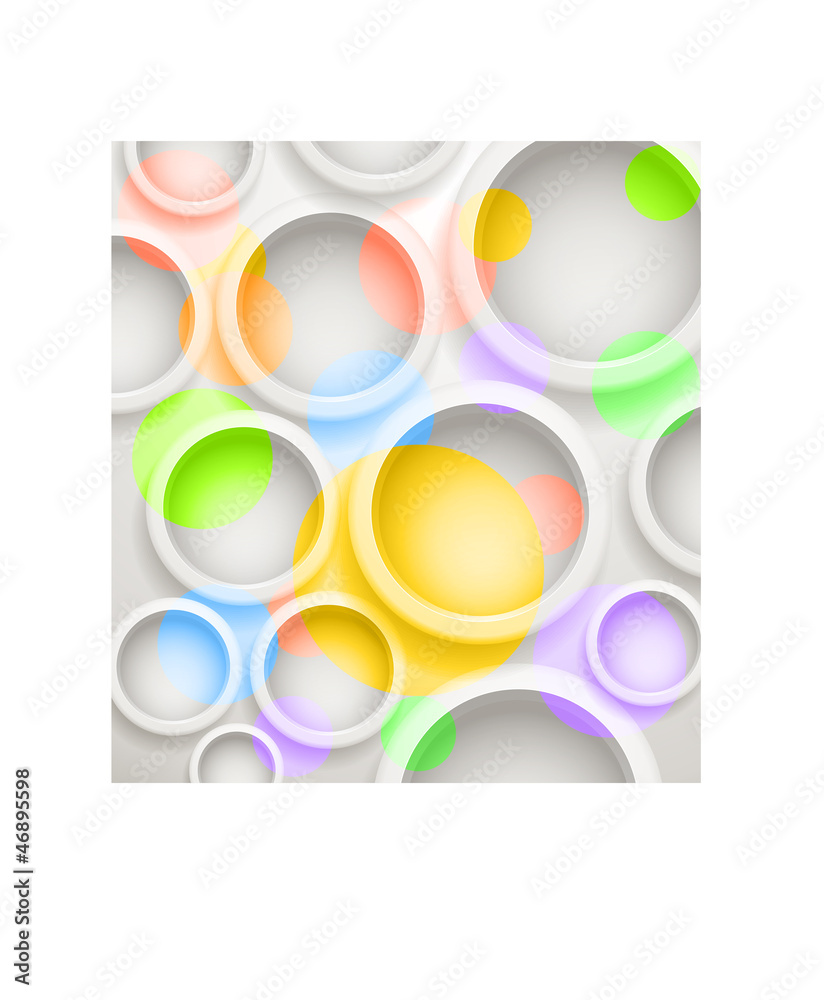 Poster Abstract background of color circles. Template for a text