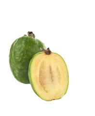 Cut feijoas isolated