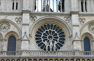 Fototapeta na wymiar Rose Window. Notre Dame de Paris. France