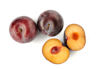 Fototapeta na wymiar Four plums