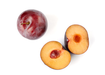 Fototapeta na wymiar Three plums