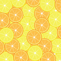 Slices of lemon and orange
