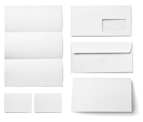 leaflet letter business card white blank paper template