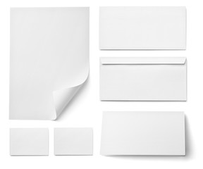 leaflet letter business card white blank paper template