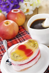 Hot coffee and tasty cake