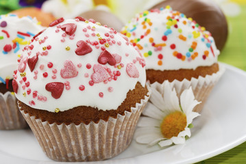 Easter cakes and chocolate easter eggs