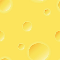 Yellow cheese with holes seamless background pattern