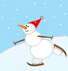 Skating snowman