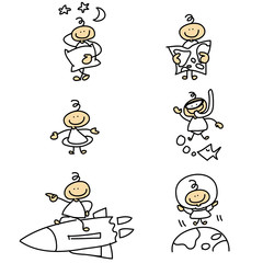 hand-drawn cartoon character