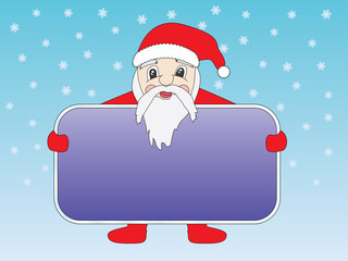 Santa Claus holding congratulation card vector illustration