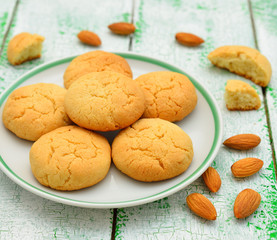 Almond cookies on a plate