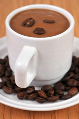 Une tasse de crème au café