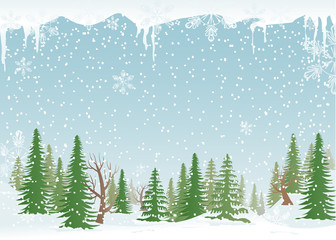 Snowy forest landscape