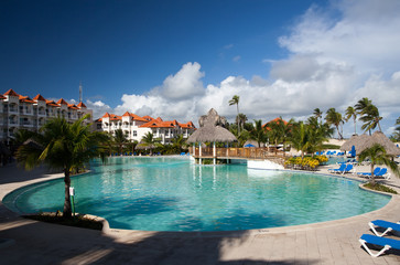 View of the hotel's recreation area in the Dominican Republic