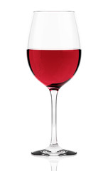 Red wine glass isolated
