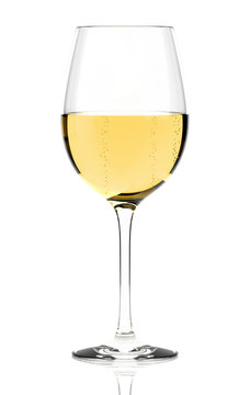 White wine glass isolated