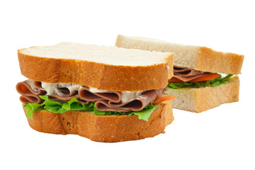 beef salad sandwich sliced bread