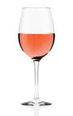 Rosè wine glass isolated