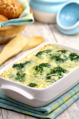 Broccoli, baked with cheese and egg