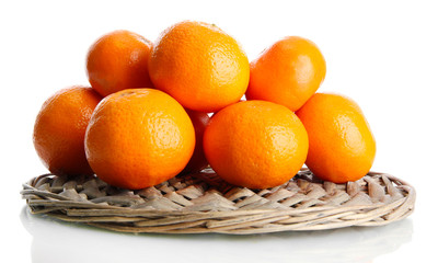 ripe tangerines isolated on white