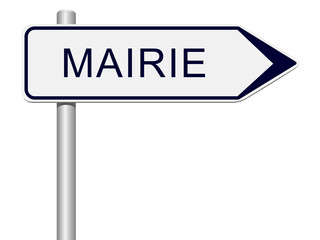 Panneau direction mairie