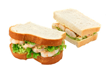 prawn salad sandwich sliced bread