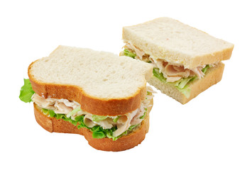 Turkey salad sandwich sliced bread