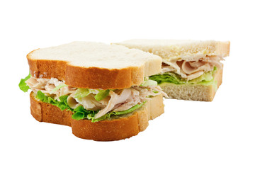 Turkey salad sandwich sliced bread
