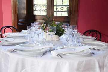 table set for two spouses