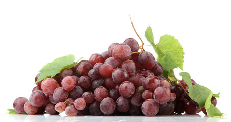 ripe sweet grapes isolated on white.